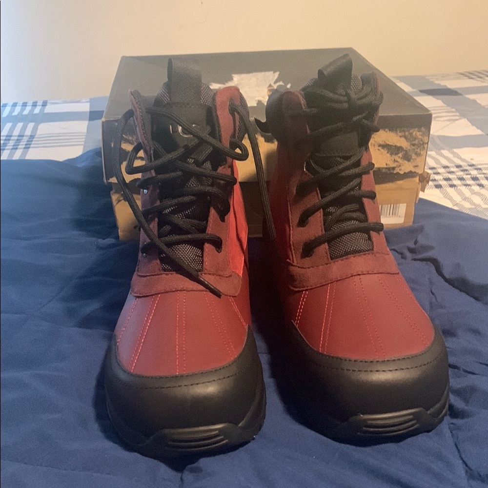 Stylish Red and Black Boots
